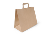 Paper carrier bags brown, 32+22x25cm 250 pieces with flat handle